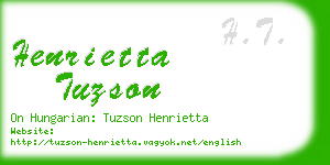 henrietta tuzson business card